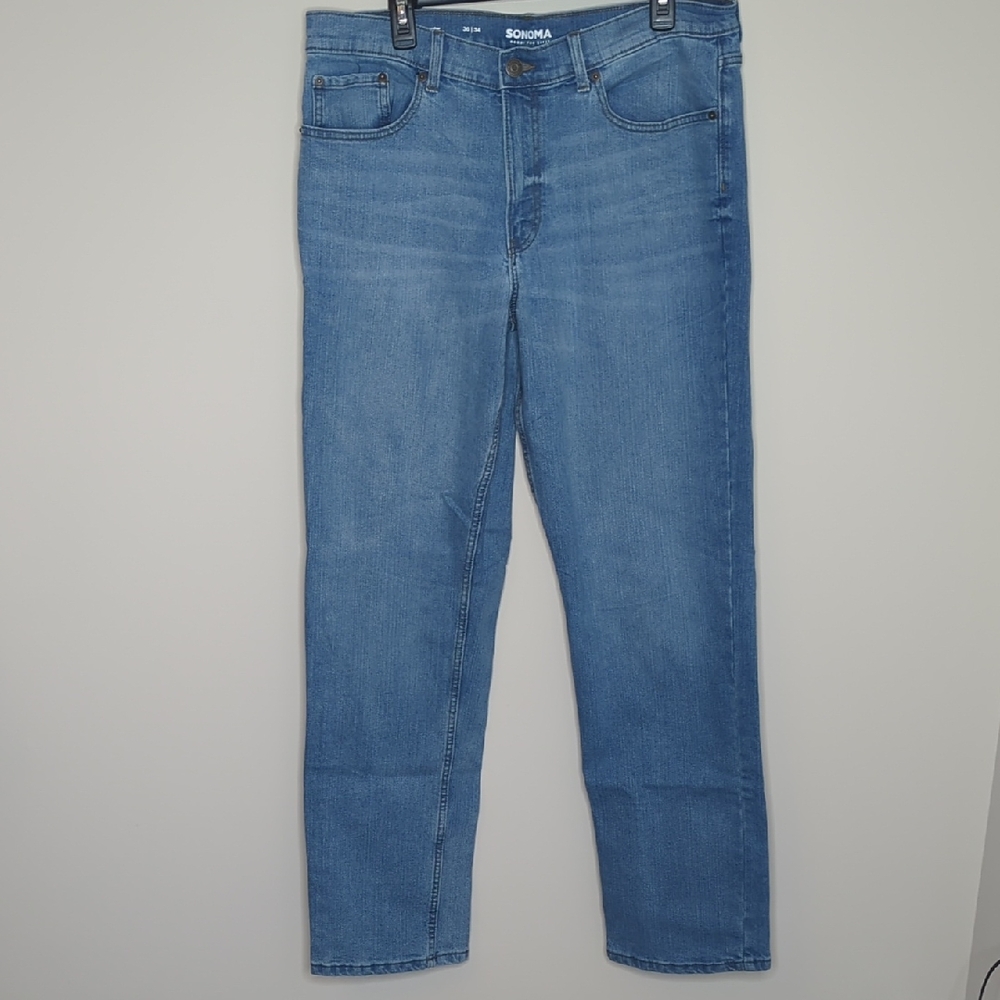 Sonoma Men's Classic Blue Straight Jeans Size 36x34